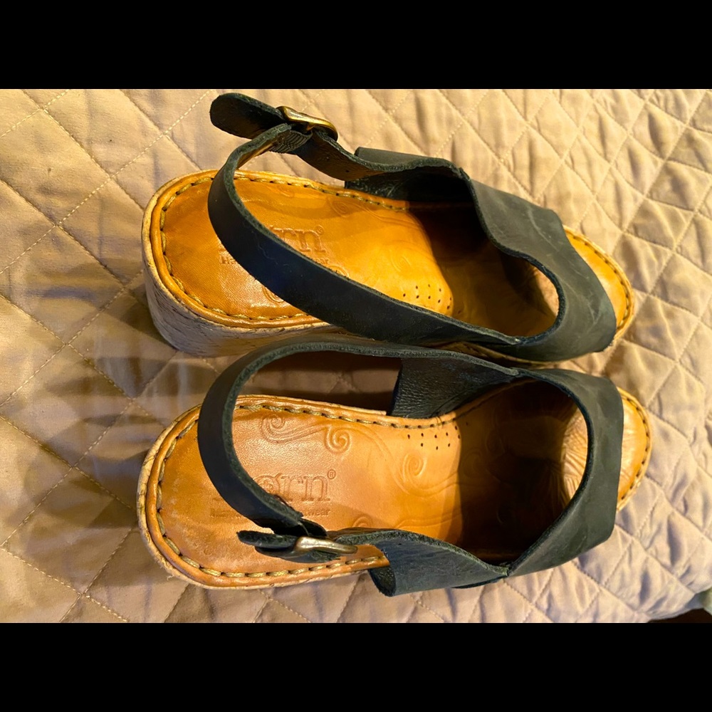 Born wedge sling back sandals